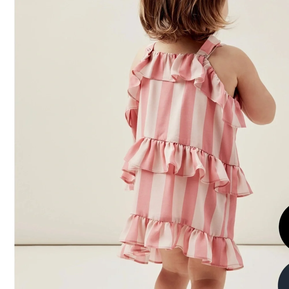For Love And Lemons Pink Striped Kids Dress